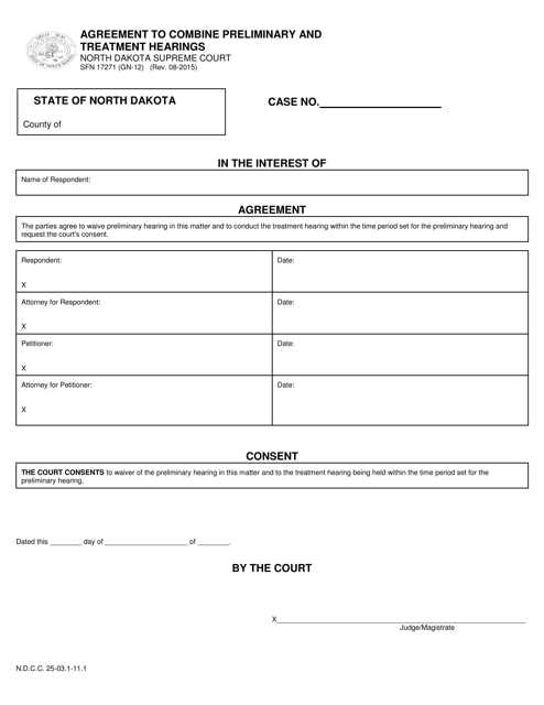 Form SFN17271 (GN-12)  Printable Pdf