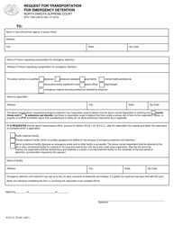 Document preview: Form SFN17265 (GN-6) Request for Transportation for Emergency Detention - North Dakota