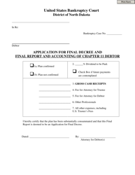 Document preview: Application for Final Decree and Final Report and Accounting of Chapter 11 Debtor - North Dakota