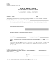 Form PO-1 &quot;Acquisition of Real Property&quot; - North Carolina