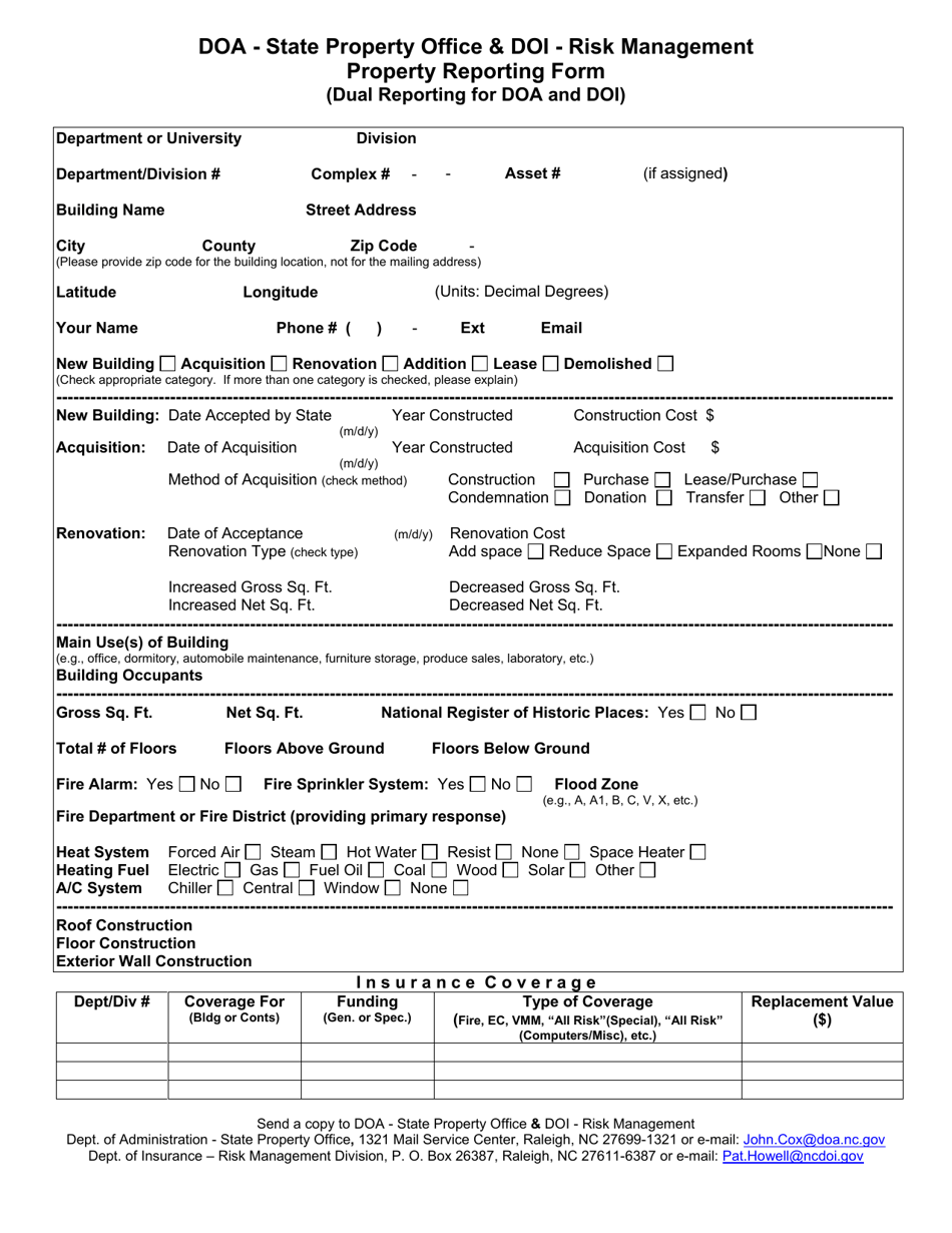 North Carolina Property Reporting Form - Fill Out, Sign Online and ...