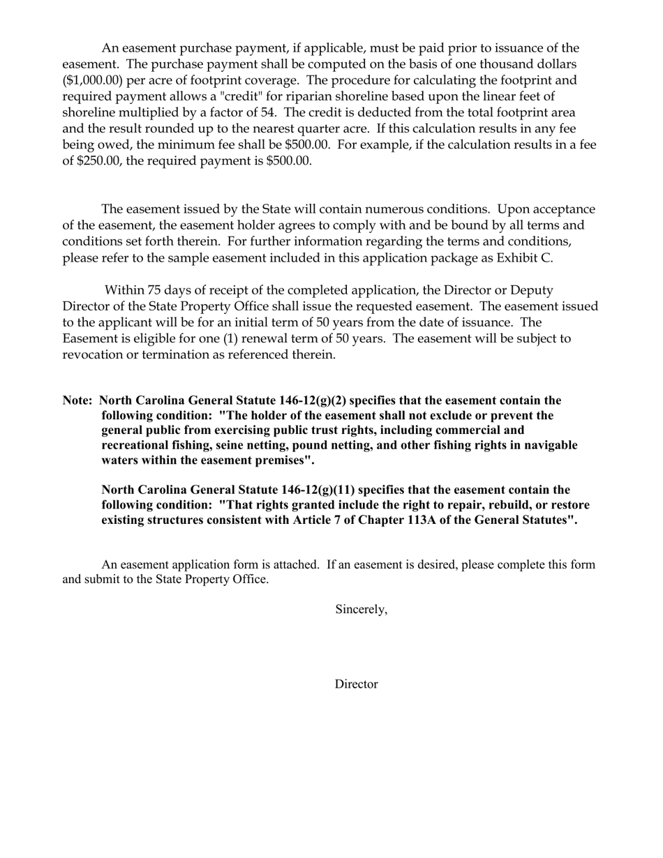 Application for Easement in State-Owned Submerged Lands - North Carolina, Page 3