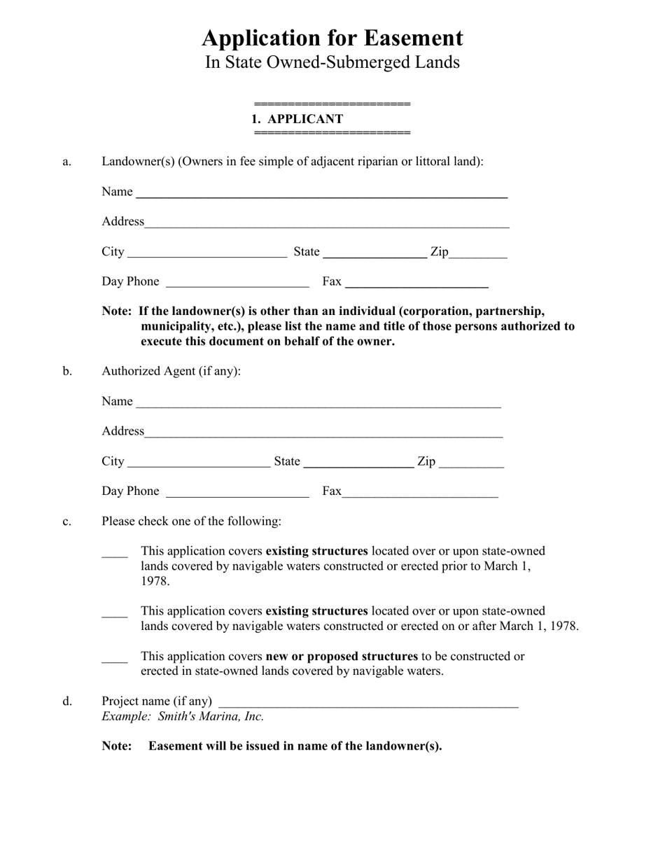 North Carolina Application For Easement In State Owned Submerged Lands Fill Out Sign Online