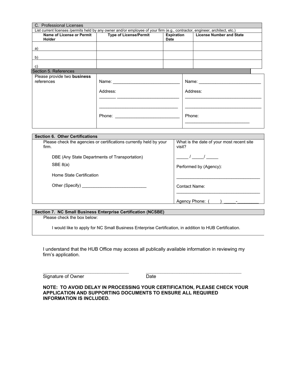 Statewide Uniform Certification Application - North Carolina, Page 5