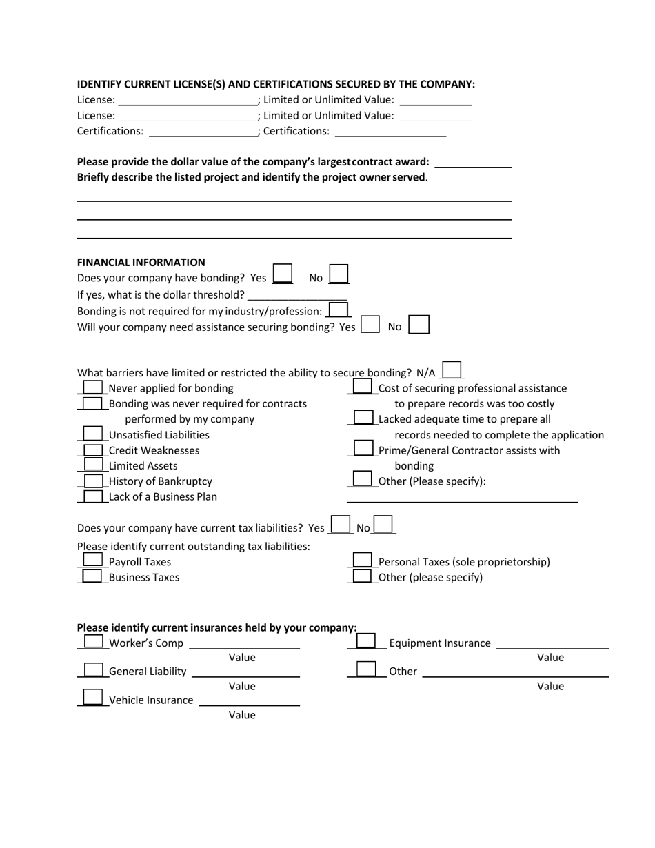 Preliminary Business Development and Supportive Services Assessment Survey - North Carolina, Page 2