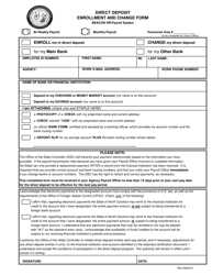 Document preview: Direct Deposit Enrollment and Change Form - North Carolina