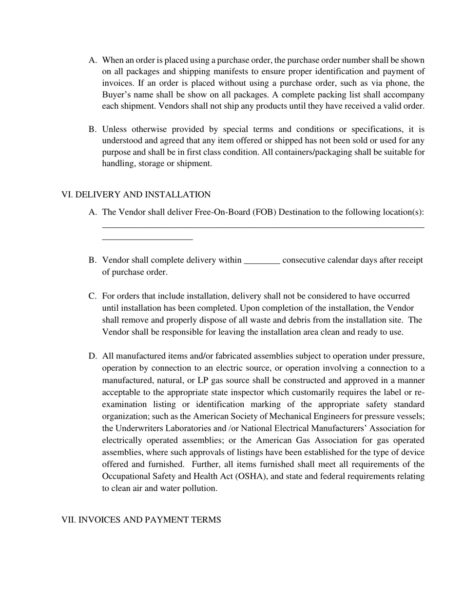 Goods and Services Agreement - North Carolina, Page 3