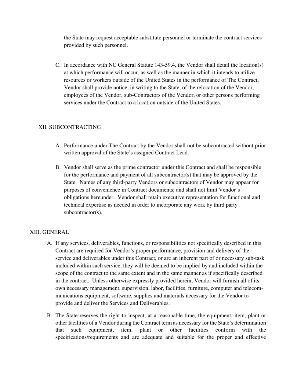 Goods and Services Agreement - North Carolina, Page 6