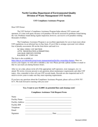 Document preview: Compliance Assistance Visit Request Form - Ust Compliance Assistance Program - North Carolina
