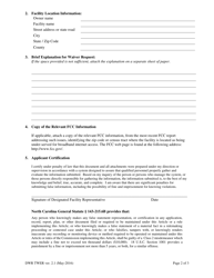 Application for Temporary Electronic Reporting Waiver - North Carolina, Page 2