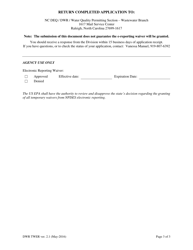 Application for Temporary Electronic Reporting Waiver - North Carolina, Page 3