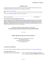 Application for Renewal of Existing Coverage Under General Permit Ncg560000 - North Carolina, Page 2