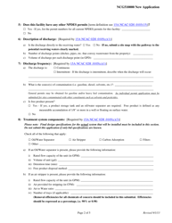 Application for Coverage Under General Permit Ncg510000 - North Carolina, Page 2