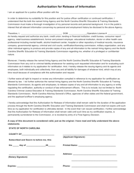 Document preview: Authorization for Release of Information - North Carolina