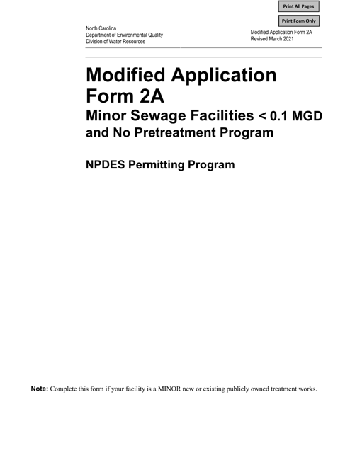 EPA Form 2A (3510-2A)  Printable Pdf