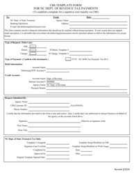Document preview: Cb$ Template Form for Nc Dept. of Revenue Tax Payments - North Carolina