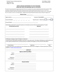 Document preview: Form FOD-500 Signature Card for Disbursing and Stif Accounts - North Carolina