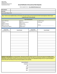 Document preview: Form COLL-91 Annual Notification of Accounts by Public Depositor - North Carolina