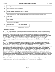 Document preview: Form LGC-205 Contract to Audit Accounts - North Carolina