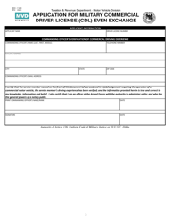 Form MVD-11200 Application for Military Commercial Driver License (Cdl) Even Exchange - New Mexico, Page 3