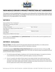 Document preview: New Mexico Driver's Privacy Protection Act Agreement - Business Entities - New Mexico