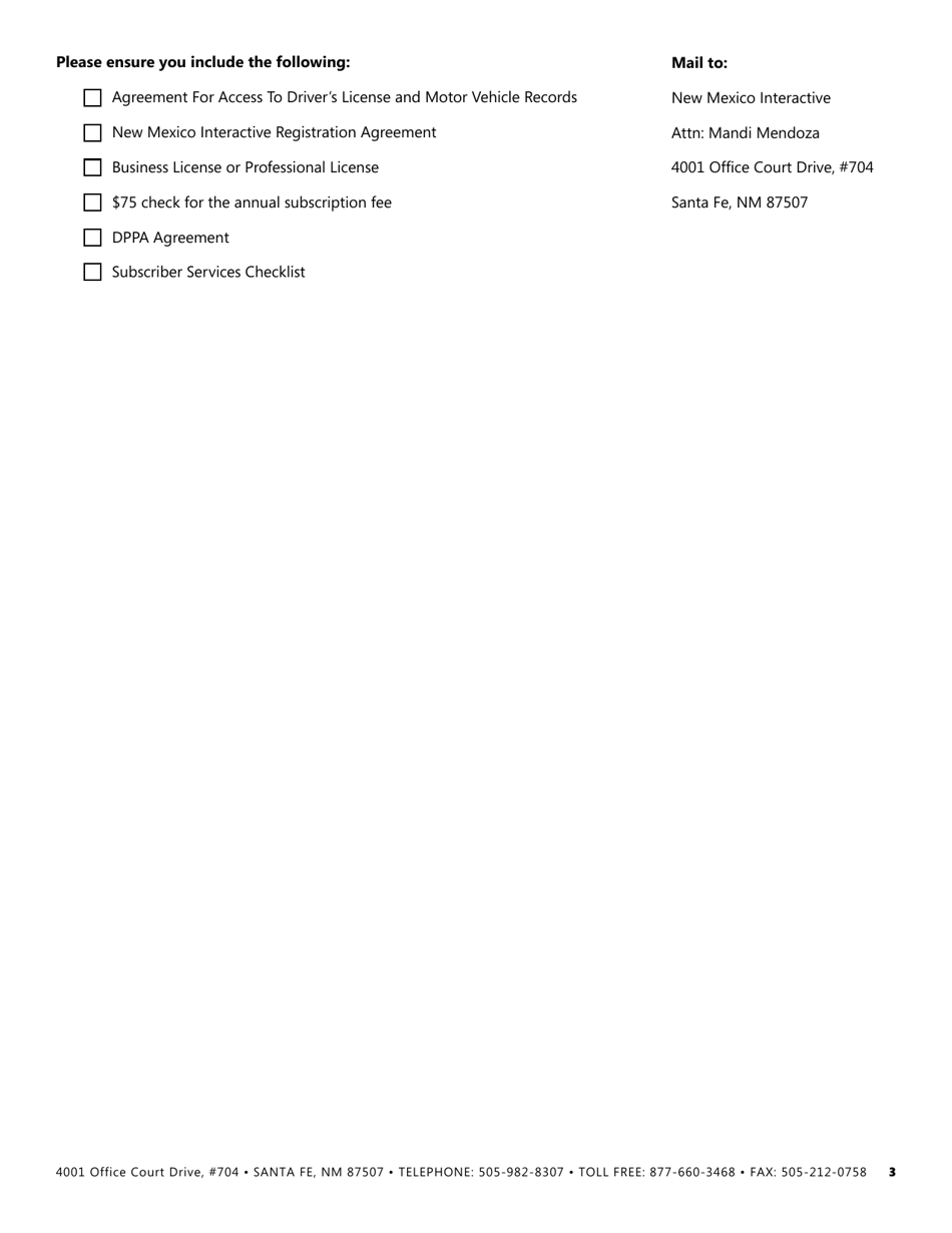New Mexico Drivers Privacy Protection Act Agreement - Business Entities - New Mexico, Page 3