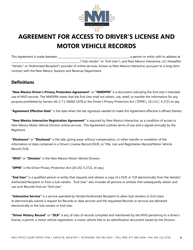 Document preview: Agreement for Access to Driver's License and Motor Vehicle Records - New Mexico