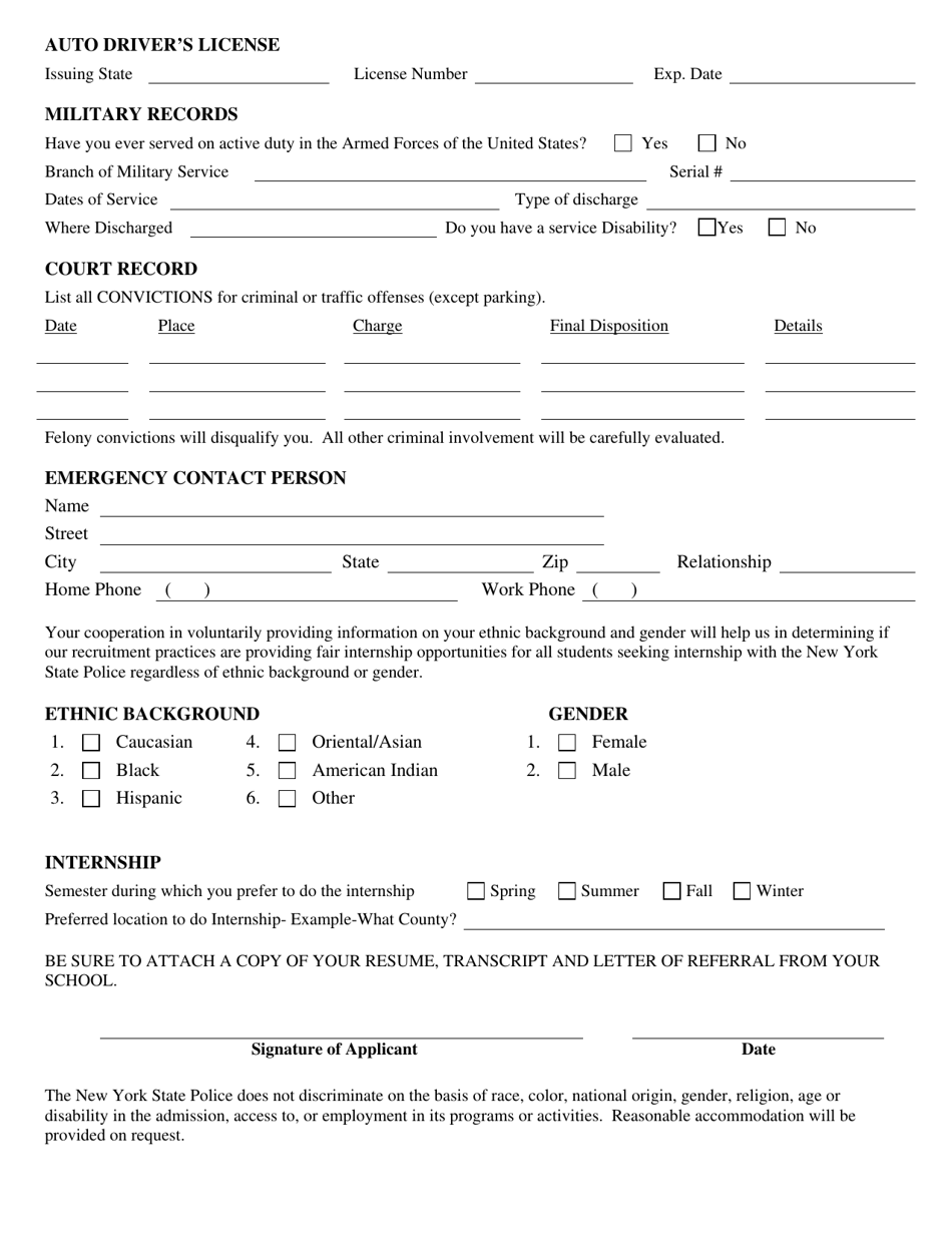 Form Pers.41 Application for Internship - New York, Page 2