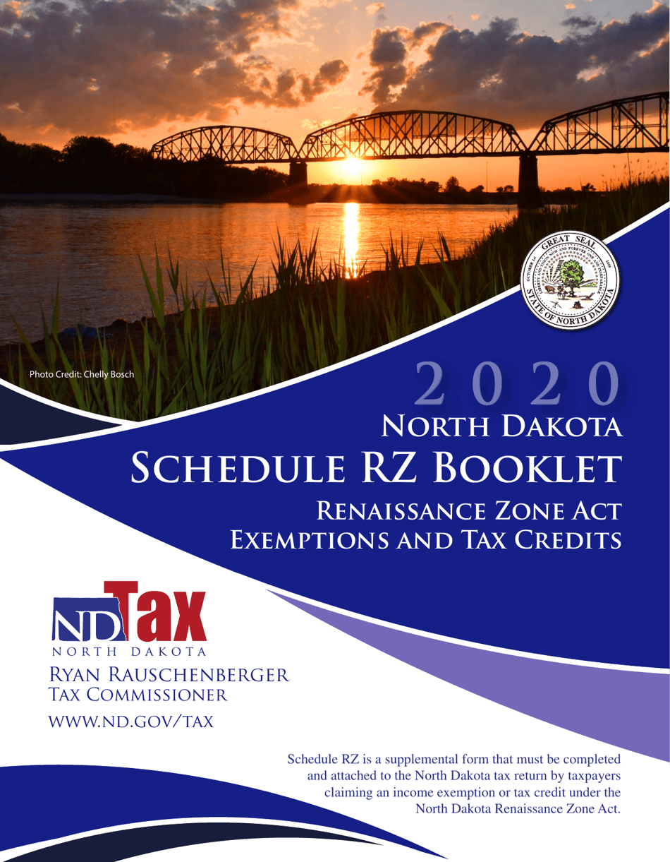 Form SFN28706 Schedule RZ Renaissance Zone Income Exemption and Tax Credits - North Dakota, Page 1