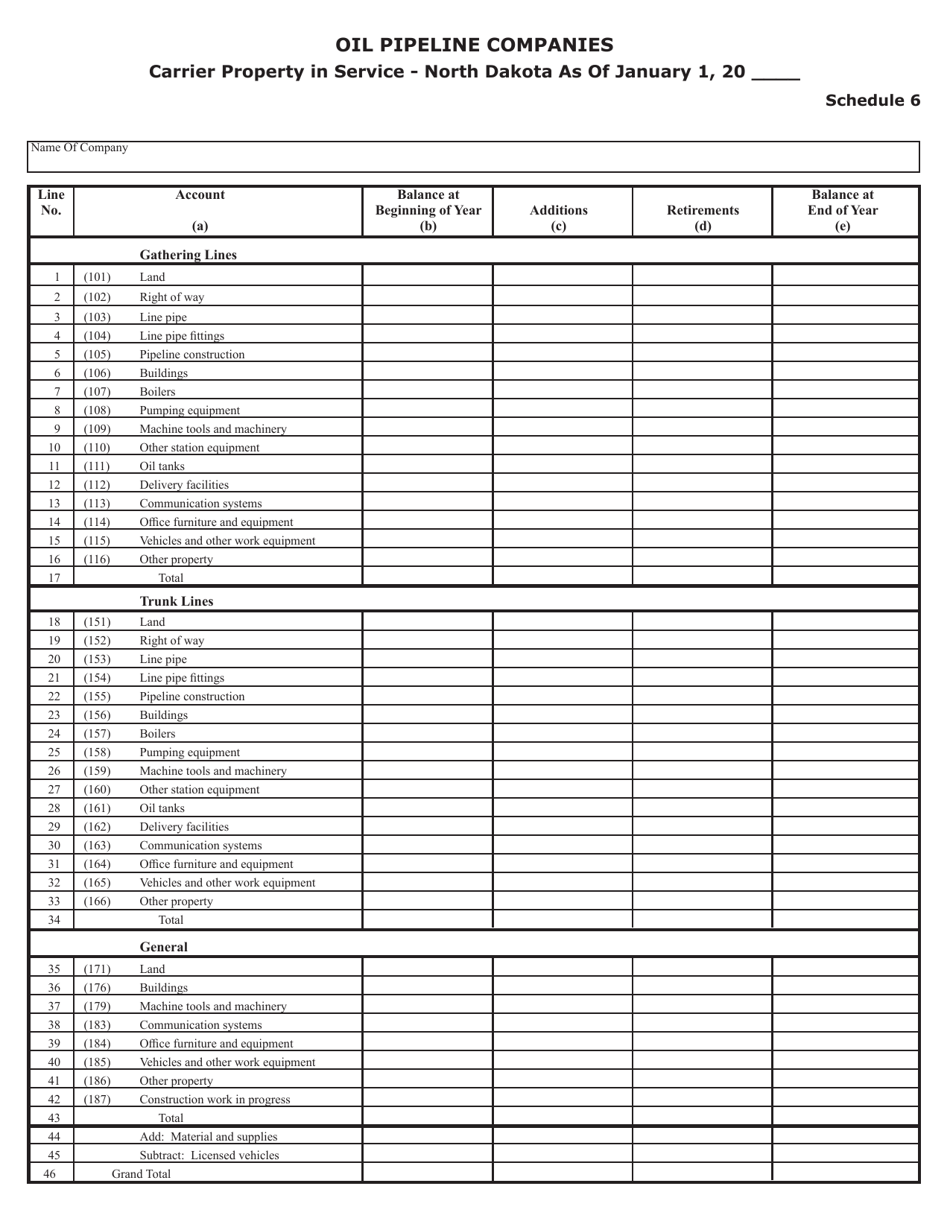 Form SFN25835 Annual Report of Oil Pipeline Companies - North Dakota, Page 10