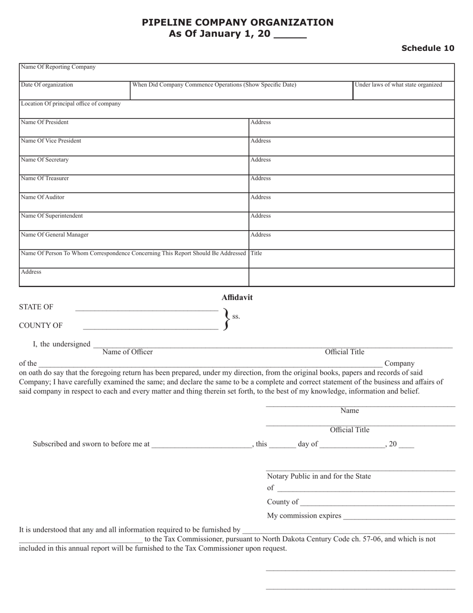 Form SFN25835 Annual Report of Oil Pipeline Companies - North Dakota, Page 14