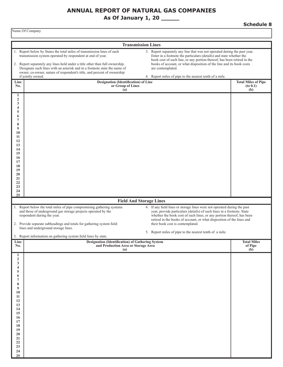 Form SFN25850 Annual Report of Natural Gas Companies - North Dakota, Page 13