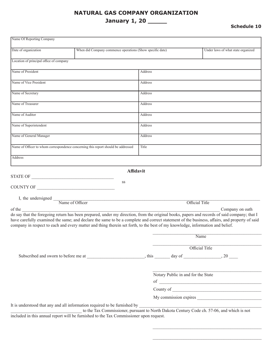 Form SFN25850 Annual Report of Natural Gas Companies - North Dakota, Page 15