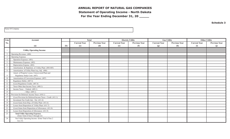 Form SFN25850 Annual Report of Natural Gas Companies - North Dakota, Page 6