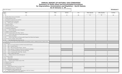 Form SFN25850 Annual Report of Natural Gas Companies - North Dakota, Page 9