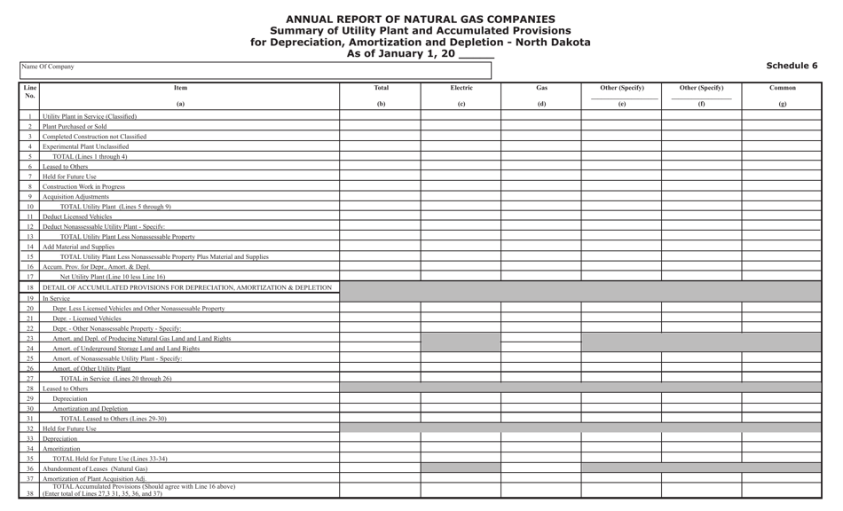 Form SFN25850 Annual Report of Natural Gas Companies - North Dakota, Page 9
