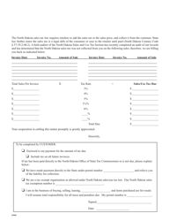 Document preview: Form 21943 Audit Bill Back Form - North Dakota