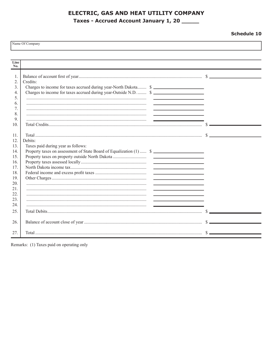 Form SFN25801 Annual Report of Electric, Gas and Heat Utility Companies - North Dakota, Page 13