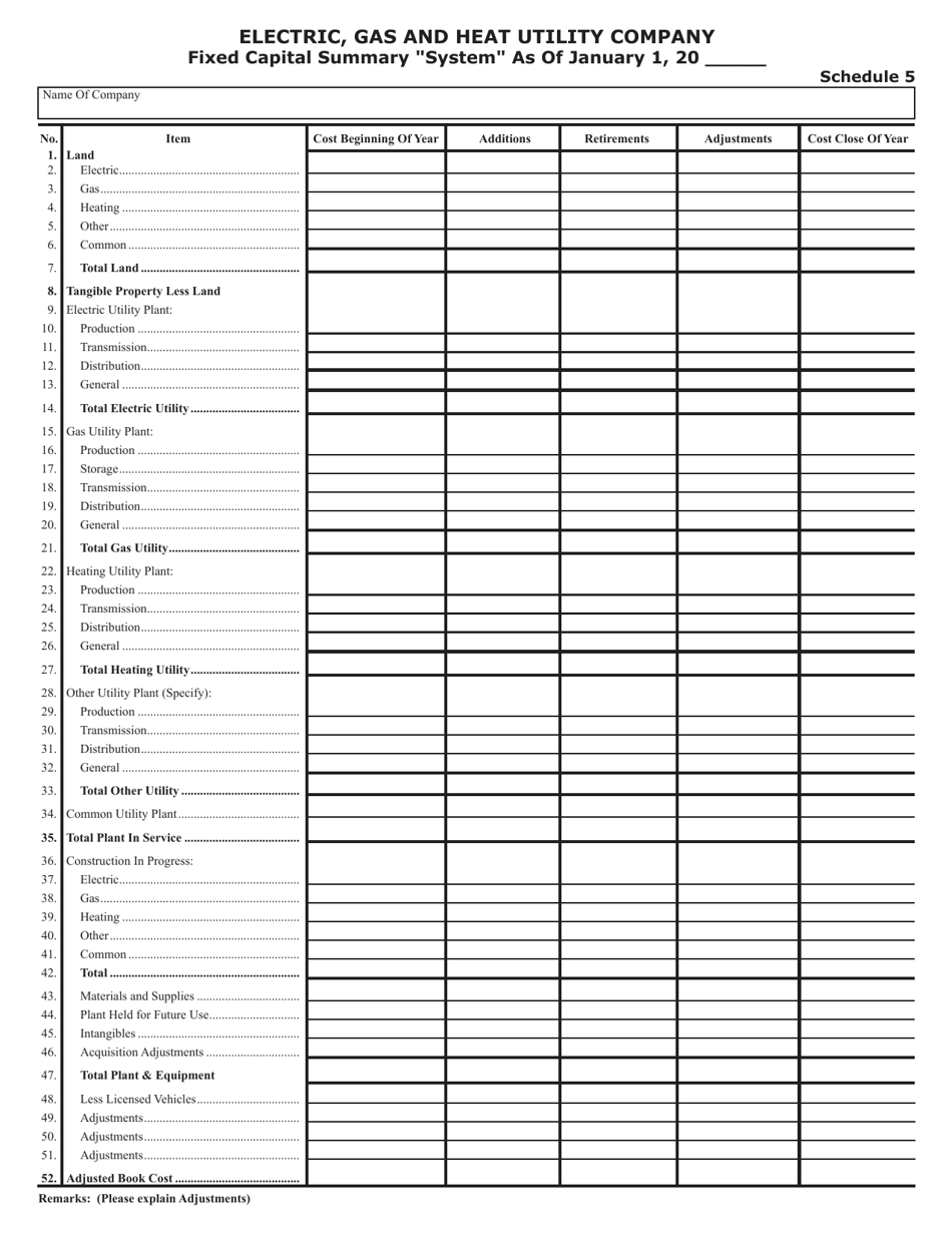 Form SFN25801 Annual Report of Electric, Gas and Heat Utility Companies - North Dakota, Page 8
