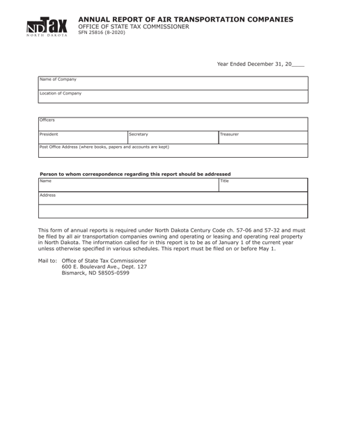 Form SFN25816  Printable Pdf