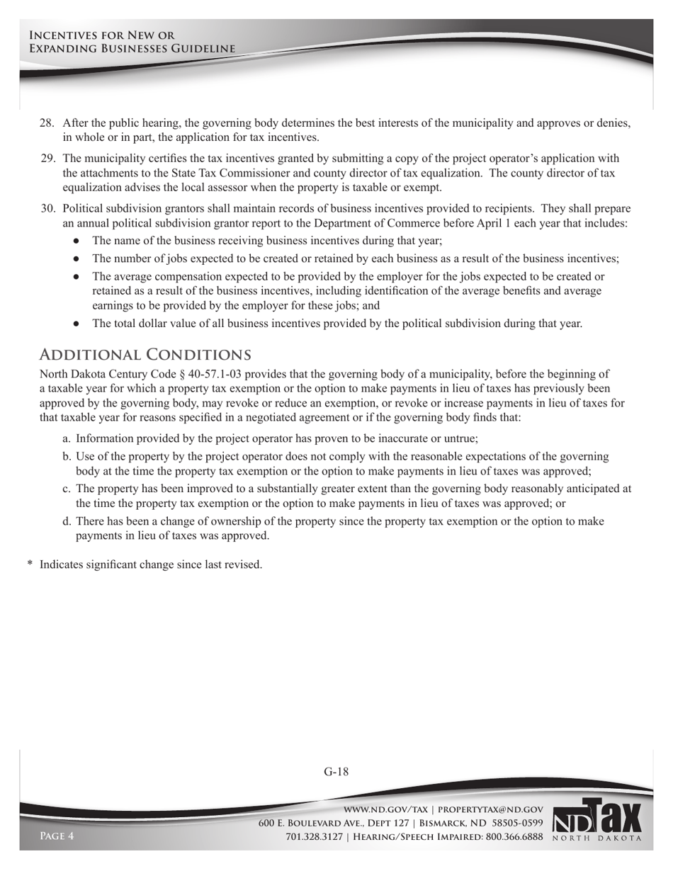 Form 24734 Application for Property Tax Incentives for New or Expanding Businesses - North Dakota, Page 10