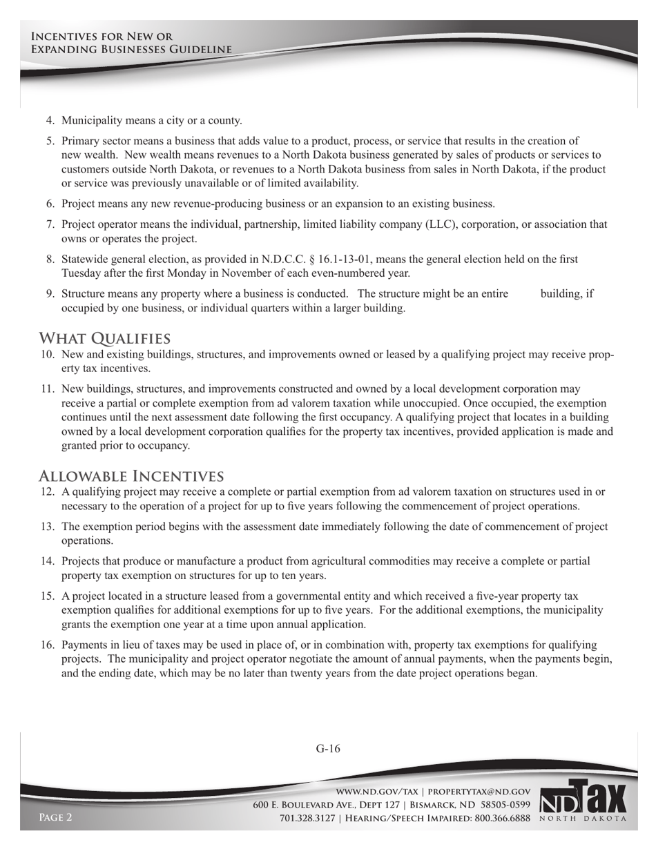Form 24734 Application for Property Tax Incentives for New or Expanding Businesses - North Dakota, Page 8