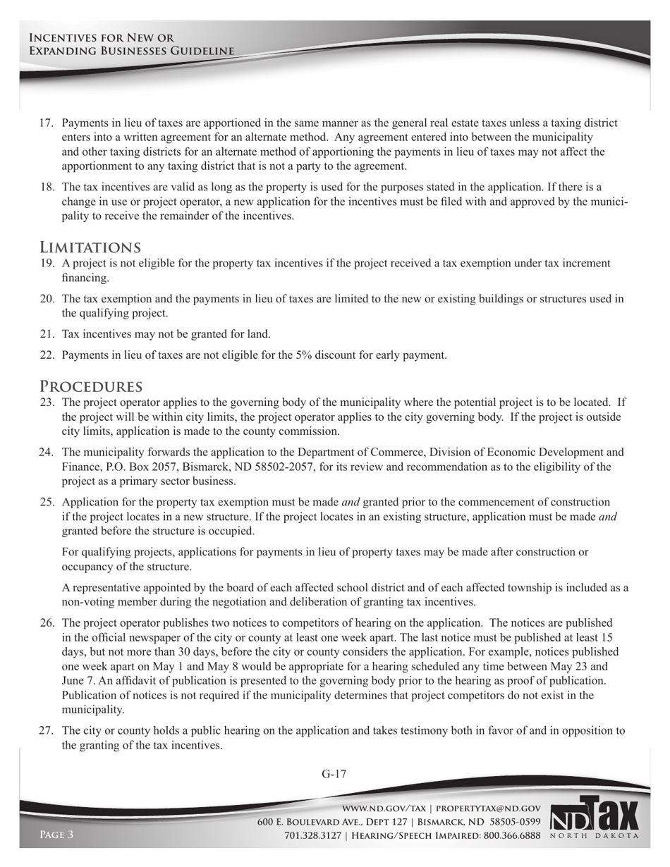 Form 24734 Application for Property Tax Incentives for New or Expanding Businesses - North Dakota, Page 9