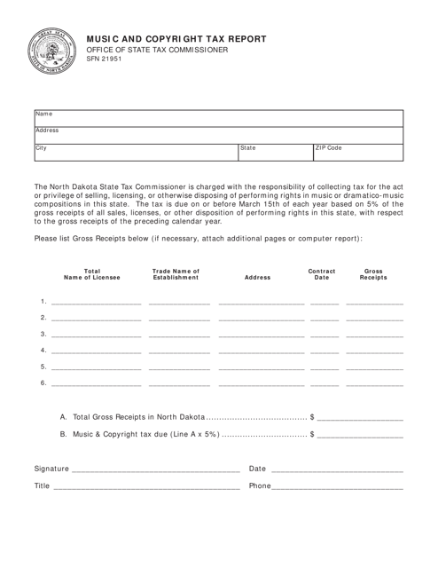 Form SFN21951  Printable Pdf