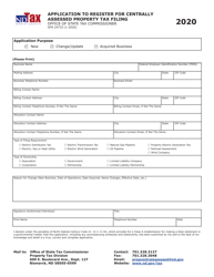 Document preview: Form SFN24733 Application to Register for Centrally Assessed Property Tax Filing - North Dakota