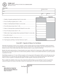 Document preview: Form 44UT (SFN23502) Cigarette & Tobacco Use Tax Return - North Dakota