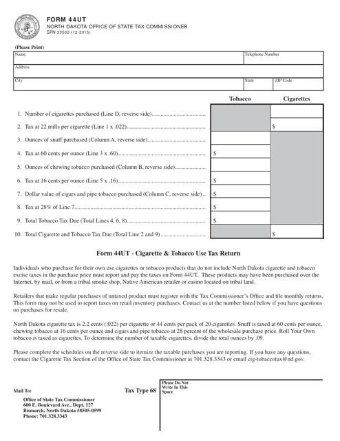 Form 44UT (SFN23502)  Printable Pdf