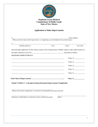 Application to Make Improvements - New Mexico