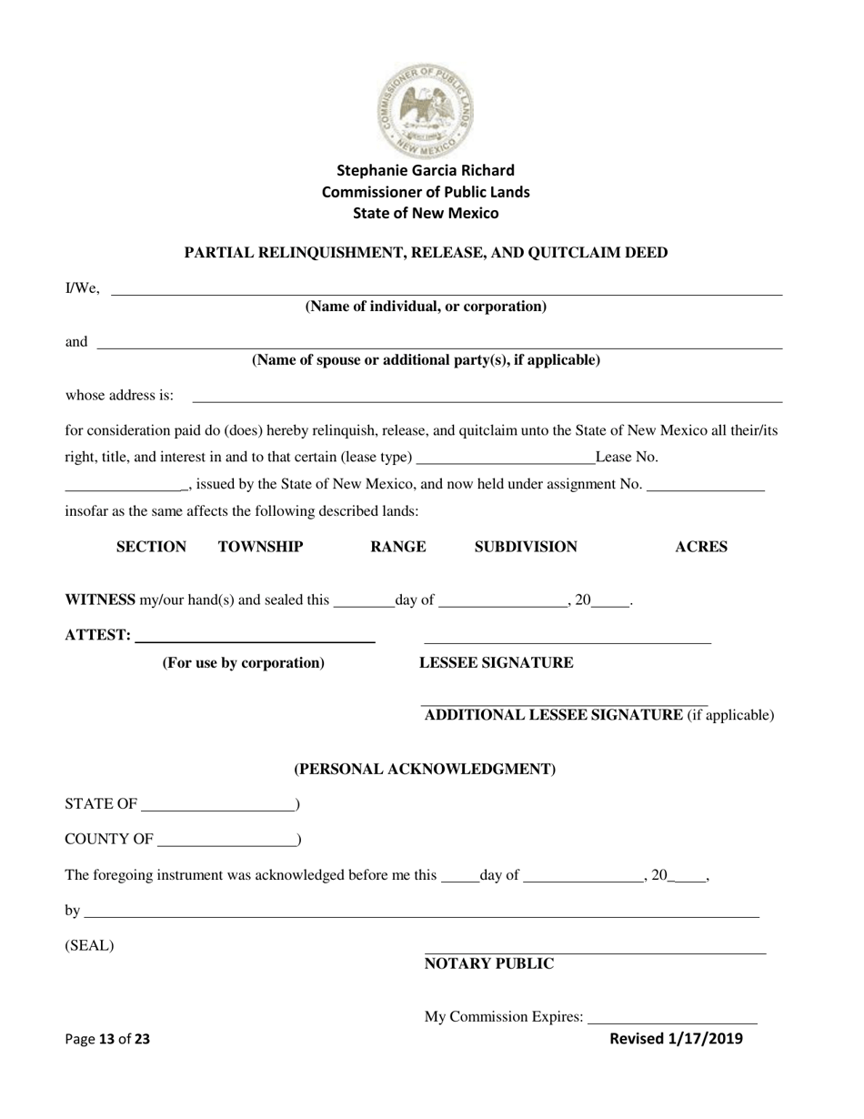 Application for Business Lease - New Mexico, Page 13