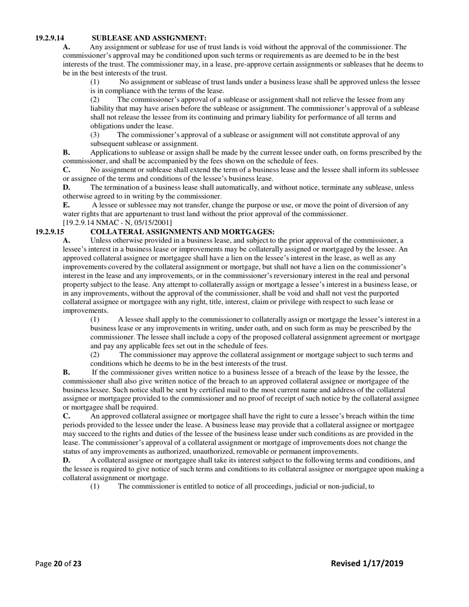 Application for Business Lease - New Mexico, Page 20